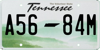 TN license plate A5684M
