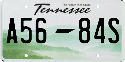 TN license plate A5684S