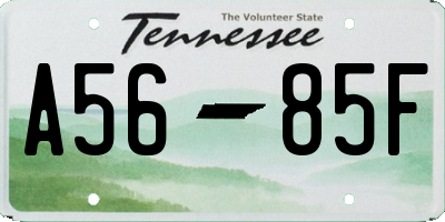 TN license plate A5685F