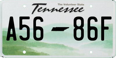 TN license plate A5686F