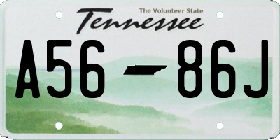 TN license plate A5686J