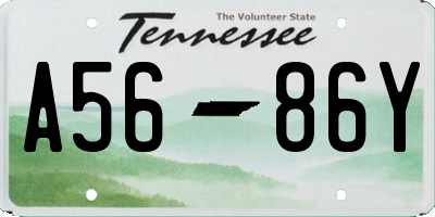 TN license plate A5686Y