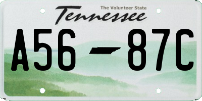 TN license plate A5687C