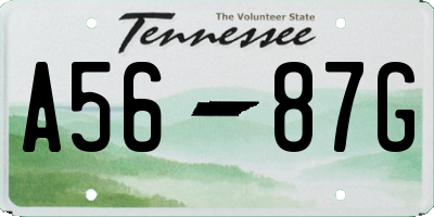 TN license plate A5687G