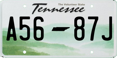 TN license plate A5687J