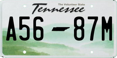 TN license plate A5687M