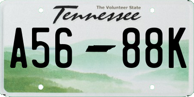 TN license plate A5688K