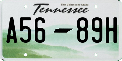 TN license plate A5689H