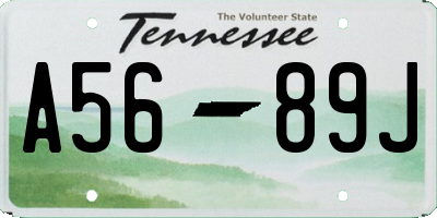 TN license plate A5689J