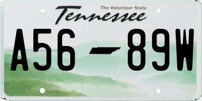 TN license plate A5689W