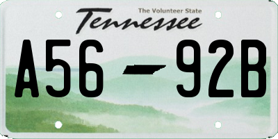 TN license plate A5692B
