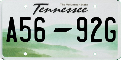 TN license plate A5692G