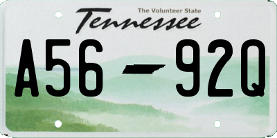 TN license plate A5692Q