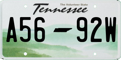 TN license plate A5692W