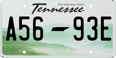 TN license plate A5693E