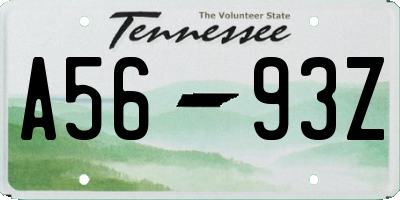 TN license plate A5693Z
