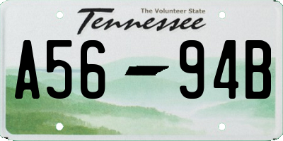 TN license plate A5694B