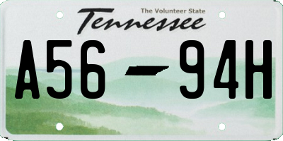 TN license plate A5694H