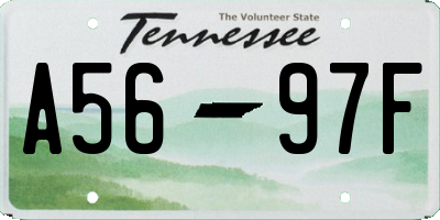 TN license plate A5697F