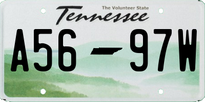 TN license plate A5697W