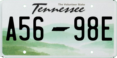 TN license plate A5698E
