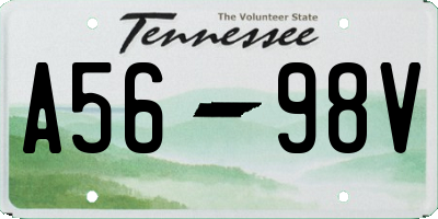 TN license plate A5698V