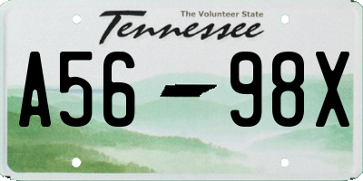 TN license plate A5698X