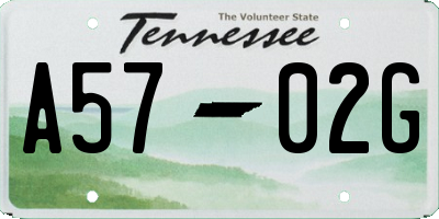 TN license plate A5702G