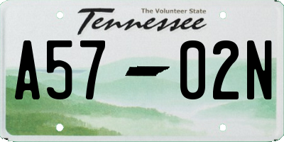 TN license plate A5702N