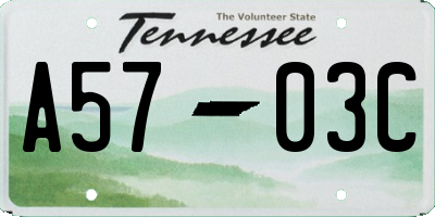 TN license plate A5703C