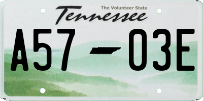 TN license plate A5703E