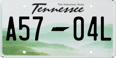 TN license plate A5704L