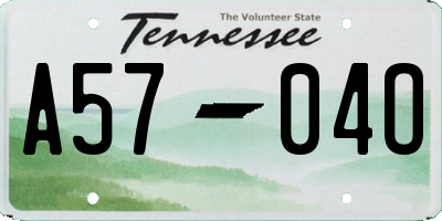 TN license plate A5704O