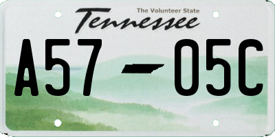 TN license plate A5705C