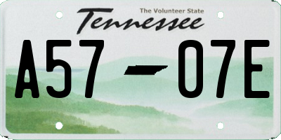TN license plate A5707E