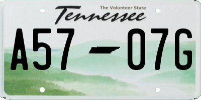 TN license plate A5707G