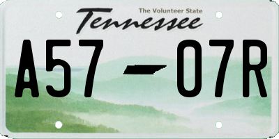 TN license plate A5707R