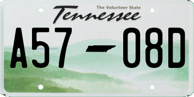 TN license plate A5708D