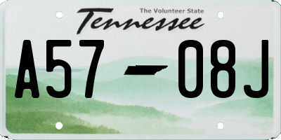 TN license plate A5708J
