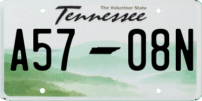 TN license plate A5708N