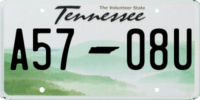 TN license plate A5708U