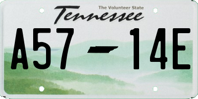 TN license plate A5714E