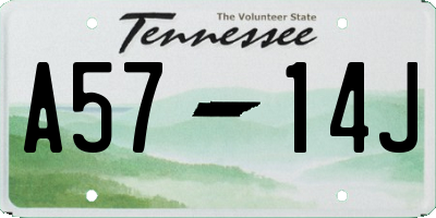 TN license plate A5714J