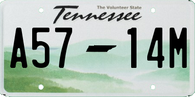 TN license plate A5714M