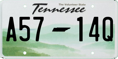 TN license plate A5714Q