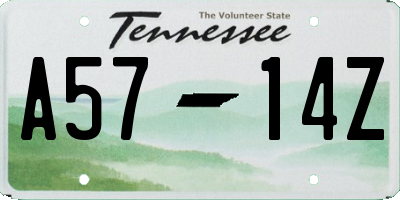 TN license plate A5714Z