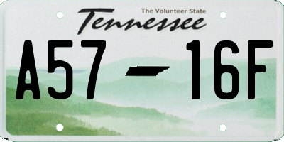 TN license plate A5716F