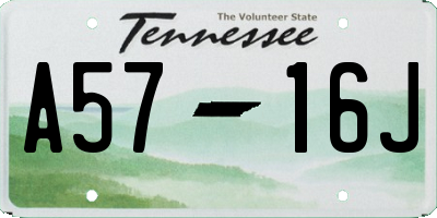 TN license plate A5716J