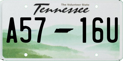 TN license plate A5716U