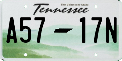 TN license plate A5717N